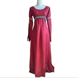 MEDIEVAL‎ BRIDESMAIDS DRESS “FOREST PRINCESS” IN RED WINE SZ S
